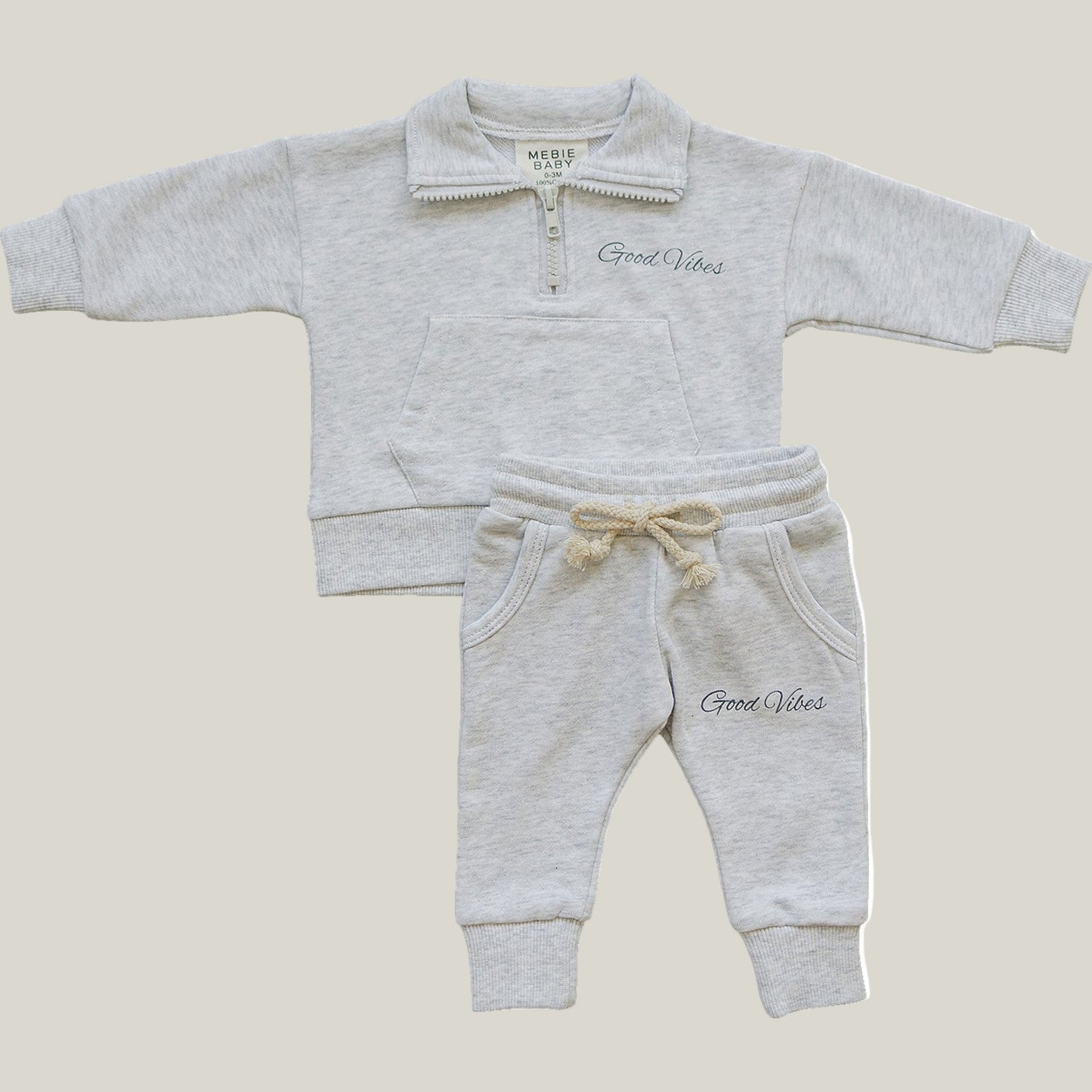 Good Vibes Quarter Zip French Terry Set