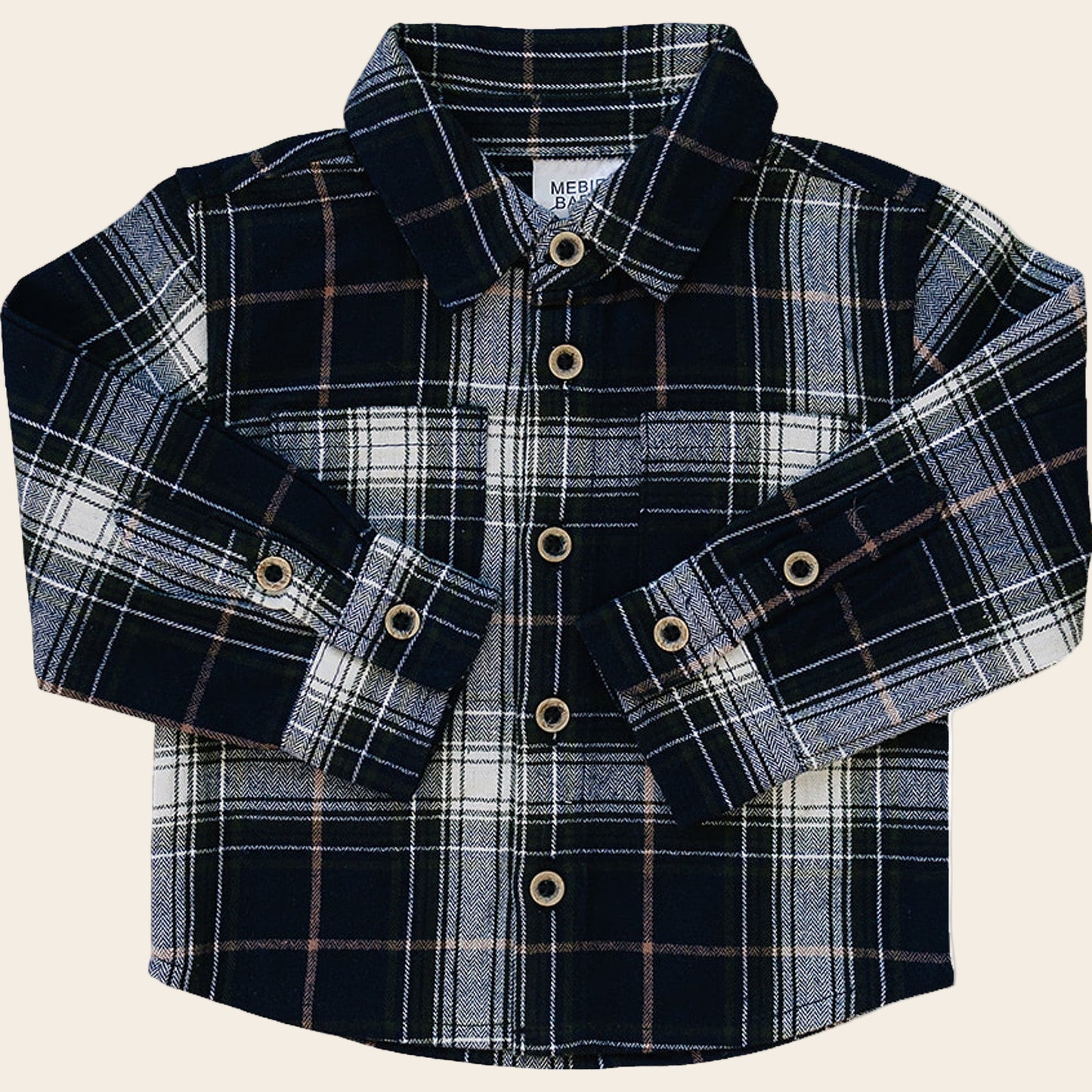 Navy Plaid Button Up Shirt