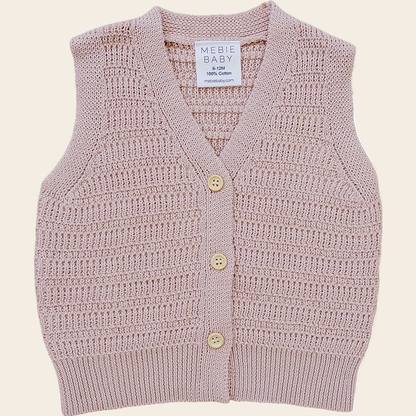 Pink Knit Button Down Vest
