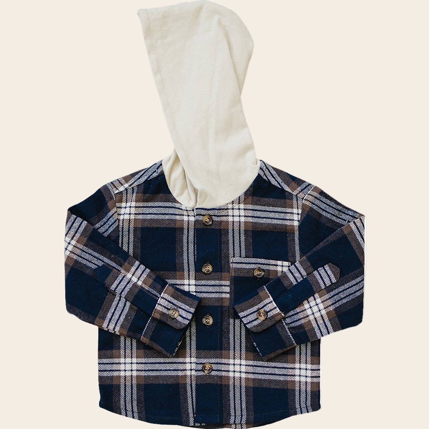Plaid Hooded Button Up Shirt