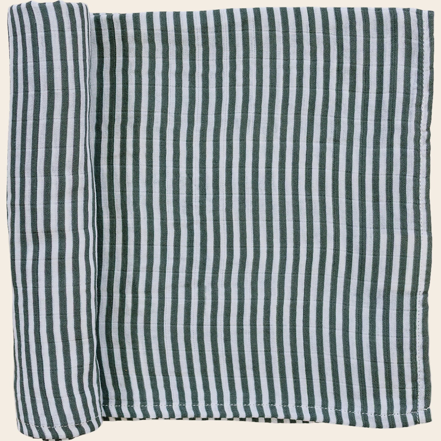 Green Stripes Muslin Swaddle Blanket