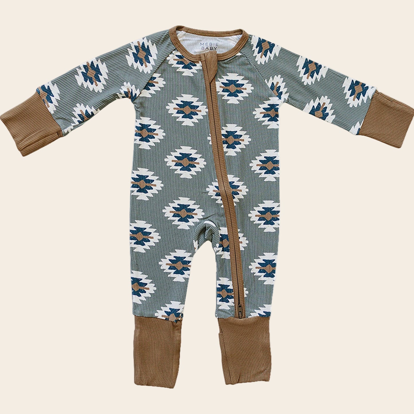 Southwest Aztec Ribbed Bamboo Zipper