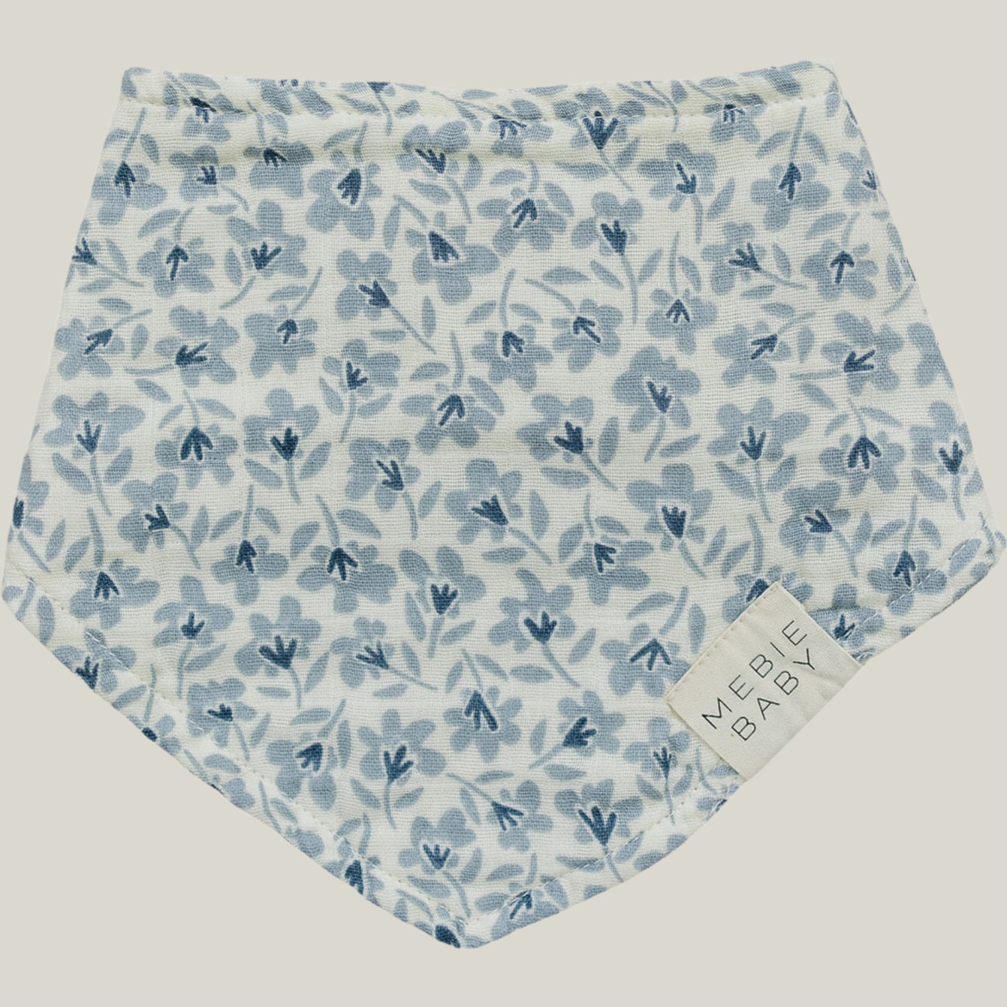 Blue Blossom Classic Muslin Bib