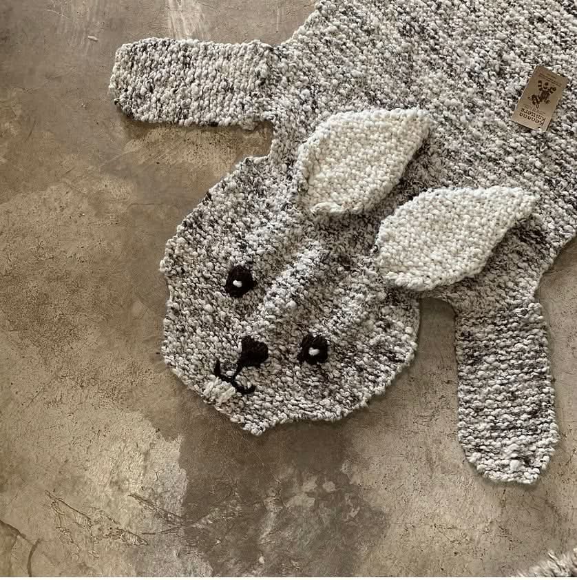 Organic Wool Play Mat + Nursery Rug  | Bunny