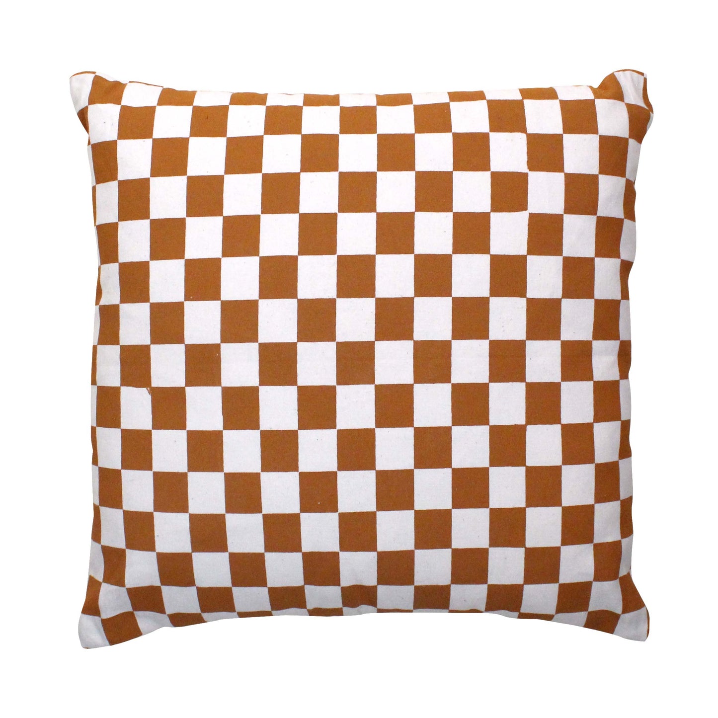 Checkered Canvas Pillow Cover