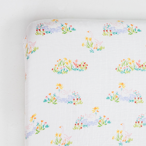 Garden Goose Crib Sheet