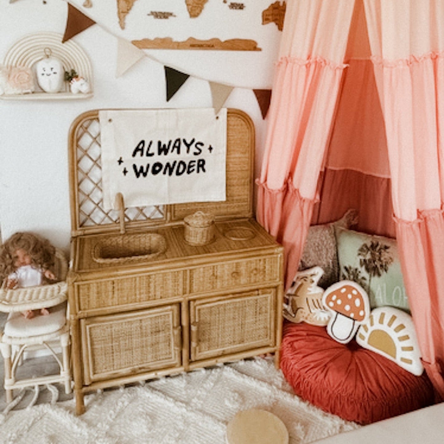 “Always Wonder” Canvas Banner | Inspirational Wall Flag