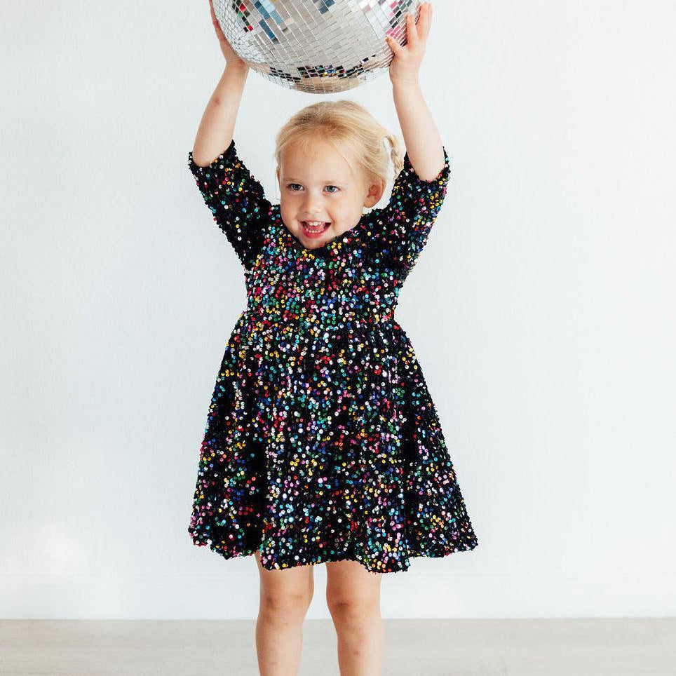 Confetti Velvet Sequin Dress