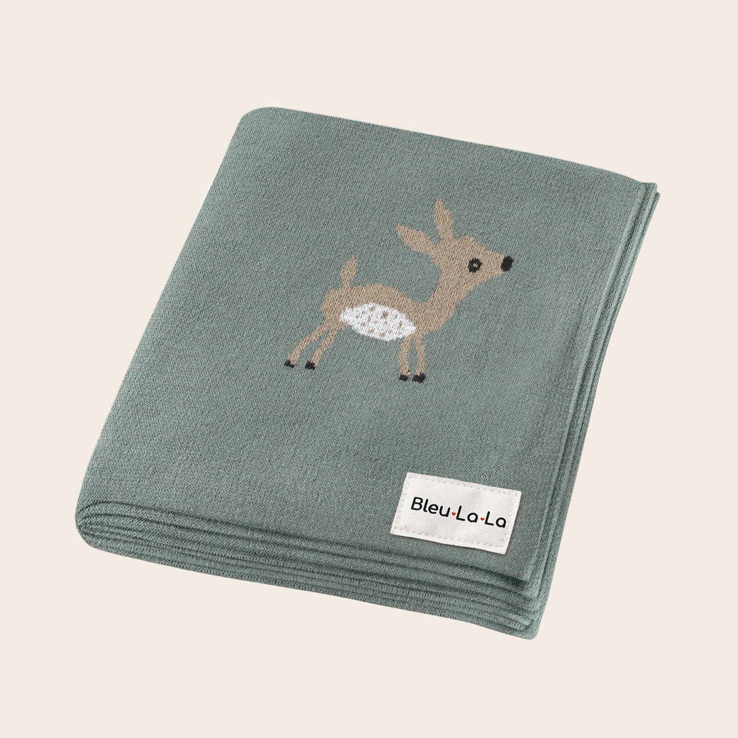Luxury Cotton Deer Knit Swaddle Baby Blanket