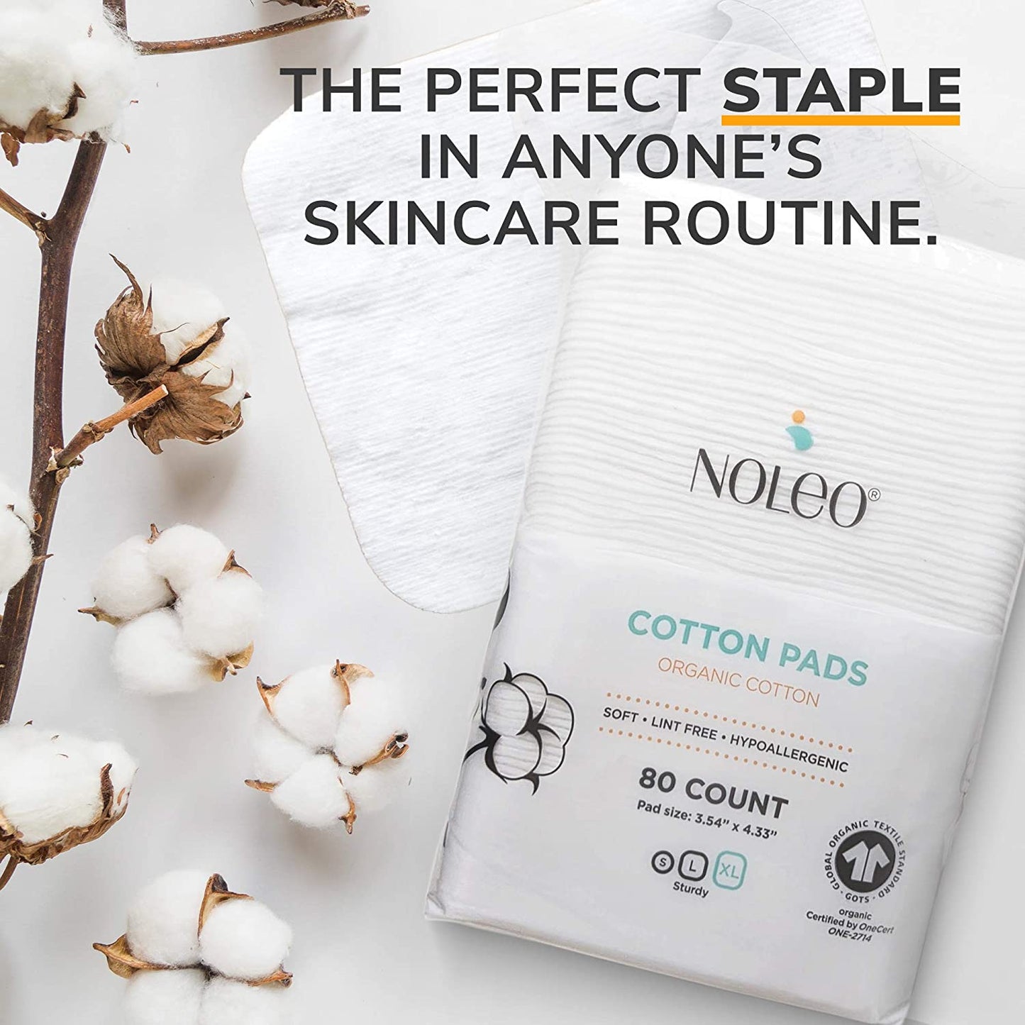 NOLEO Organic Cotton Pads - XL 3.54"x4.33"