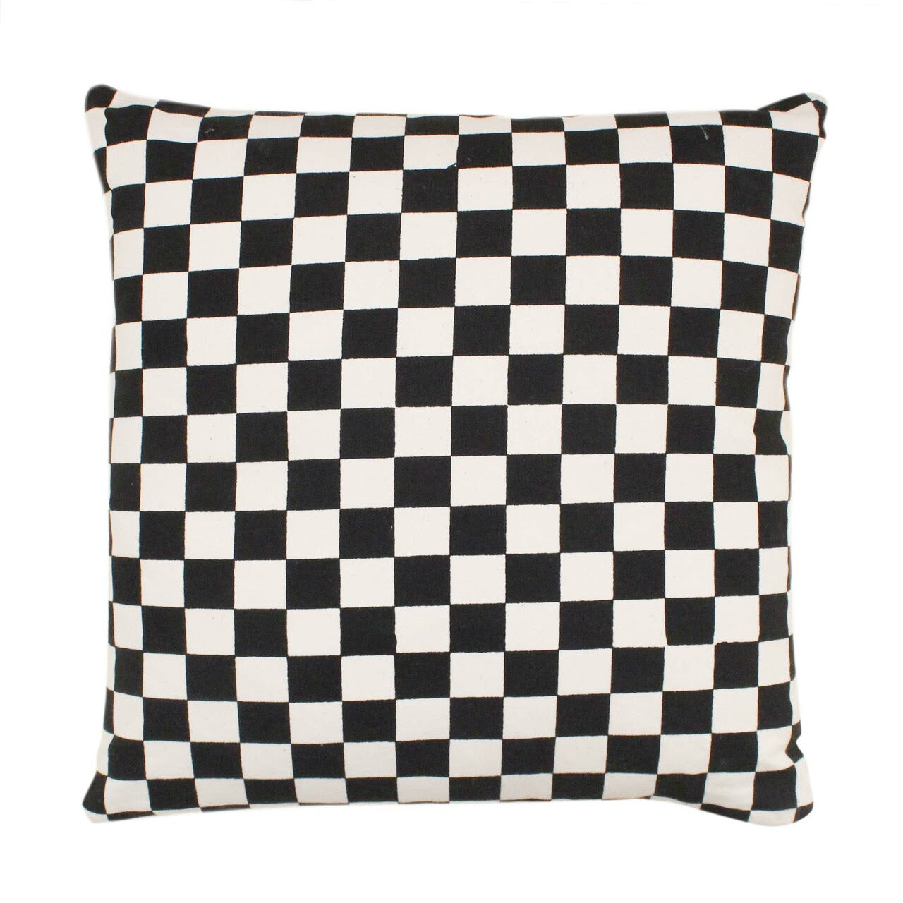 Checkered Canvas Pillow Cover